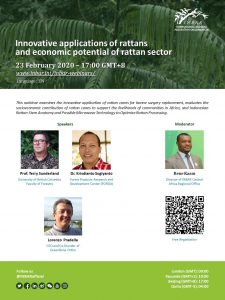 Join Prof Terry Sunderland on 23rd Feb at the webinar on ‘Innovative applications of rattans and the economic potential of the rattan sector’