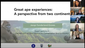 Guest Lecture Series 2021:  Jacqui Sunderland-Groves shares her Great Ape experiences