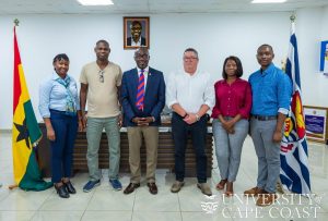 Pro Vice-Chancellor interacts with Prof. Terry Sunderland at the University of Cape Coast